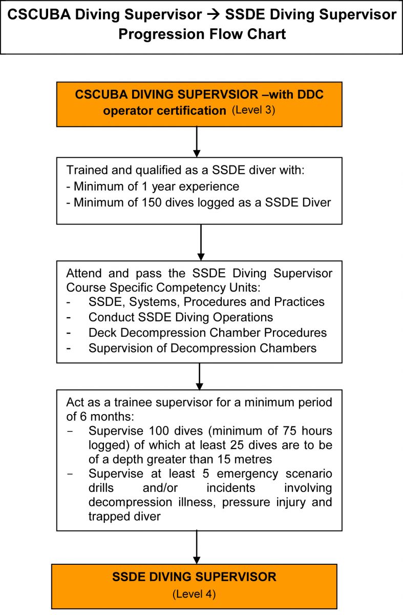 Diver Progression - CSCUBA Diving Supervisor to SSDE Diving Supervisor (Level 3 to 4)